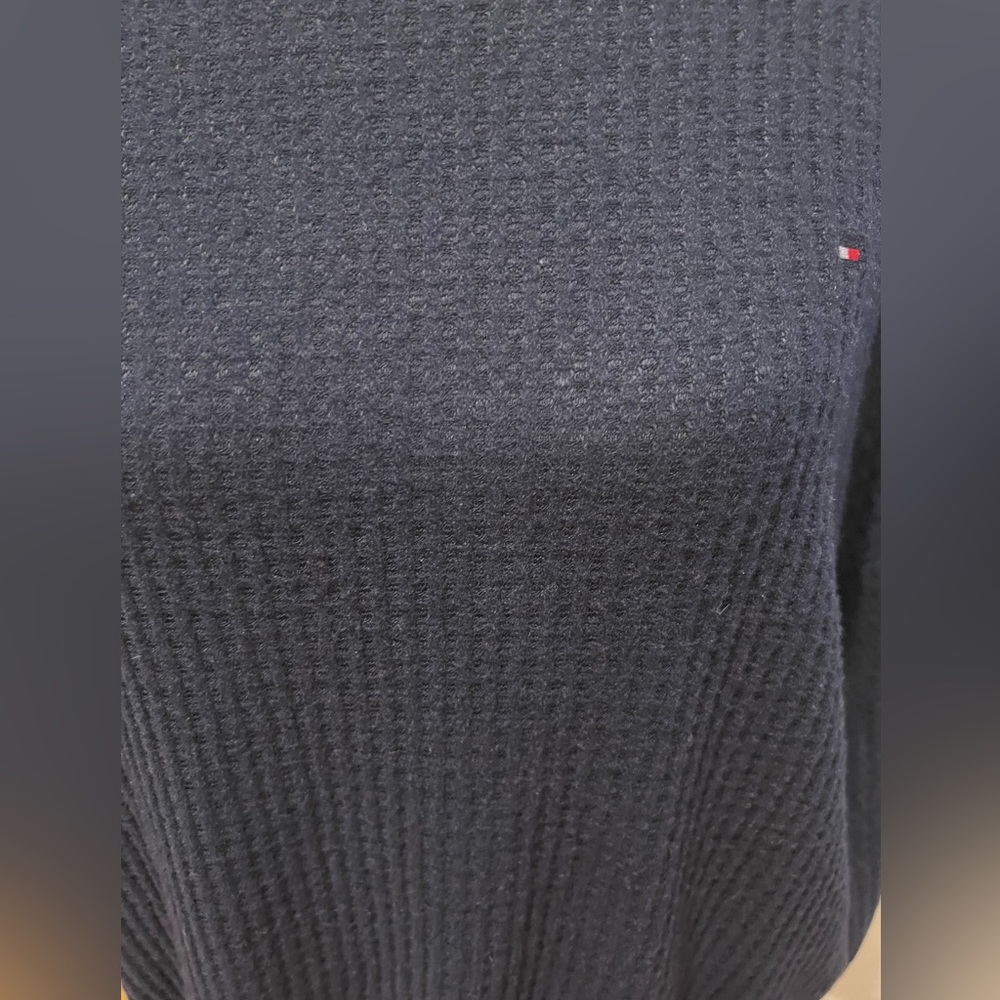 Tommy Hilfiger Women's Waffle Knit Top Blue Size Medium - Picture 5 of 8